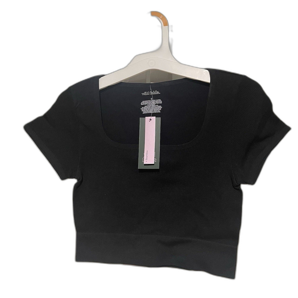 Wild Fable Black Cropped Ribbed Top - Picture 1 of 4